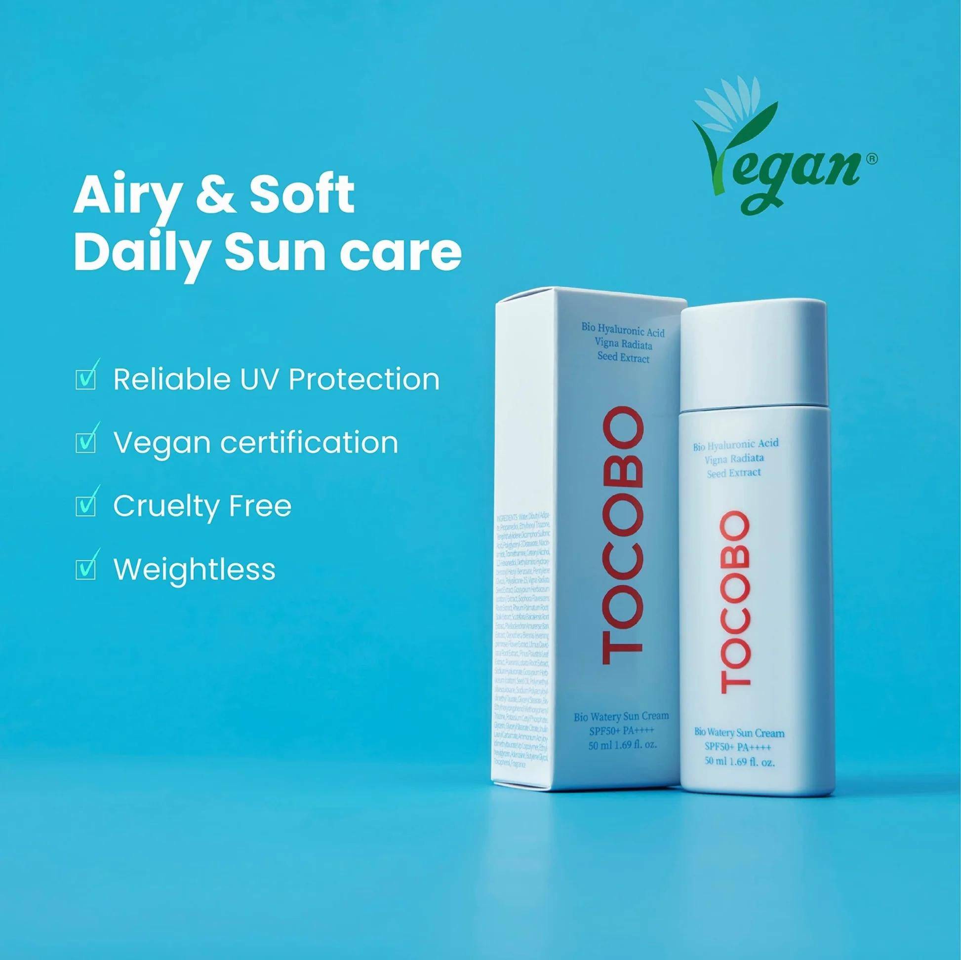 TOCOBO Bio Watery Sun Cream 50ml SPF50+ - BelluBeauty