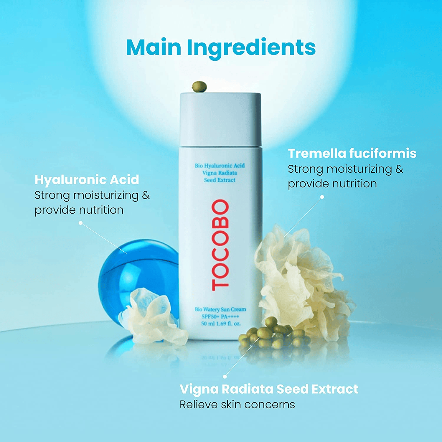 TOCOBO Bio Watery Sun Cream 50ml SPF50+ - BelluBeauty