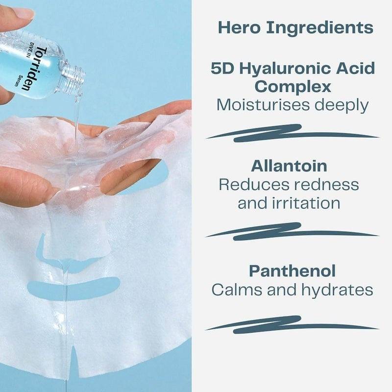 TORRIDEN Dive-In Low Molecular Hyaluronic Acid Mask Sheet 6pcs - bellubeauty